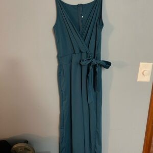 Elegant Teal Sleeveless Jumpsuit